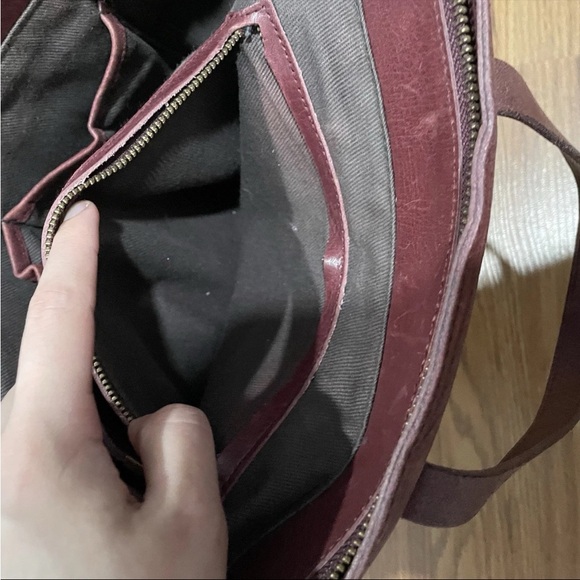 Madewell Brown Leather Top Handle Zipper Closure Satchel Shoulder Crossbody Bag - Picture 15 of 16